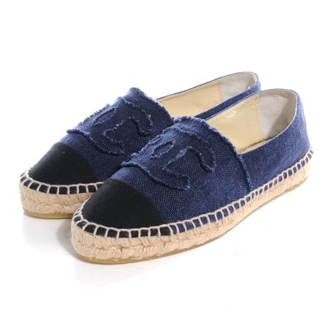 chanel espadrilles blue and black|authentic chanel espadrilles.